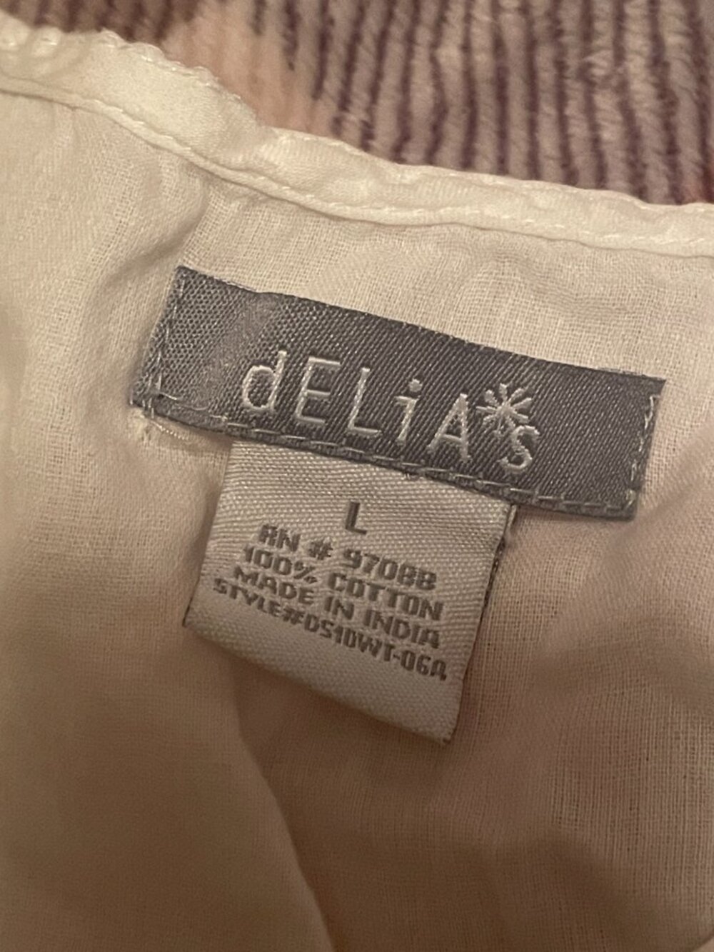 Beautiful White Delia's All Cotton Frilly Summer Baby Doll Style Top!! Women's L - Picture 4 of 16